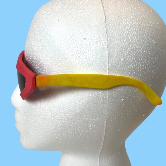 Retro Futuristic Back to the Future ll Movie Sunglasses Solar Shades Pink Yellow - Picture 5 of 9